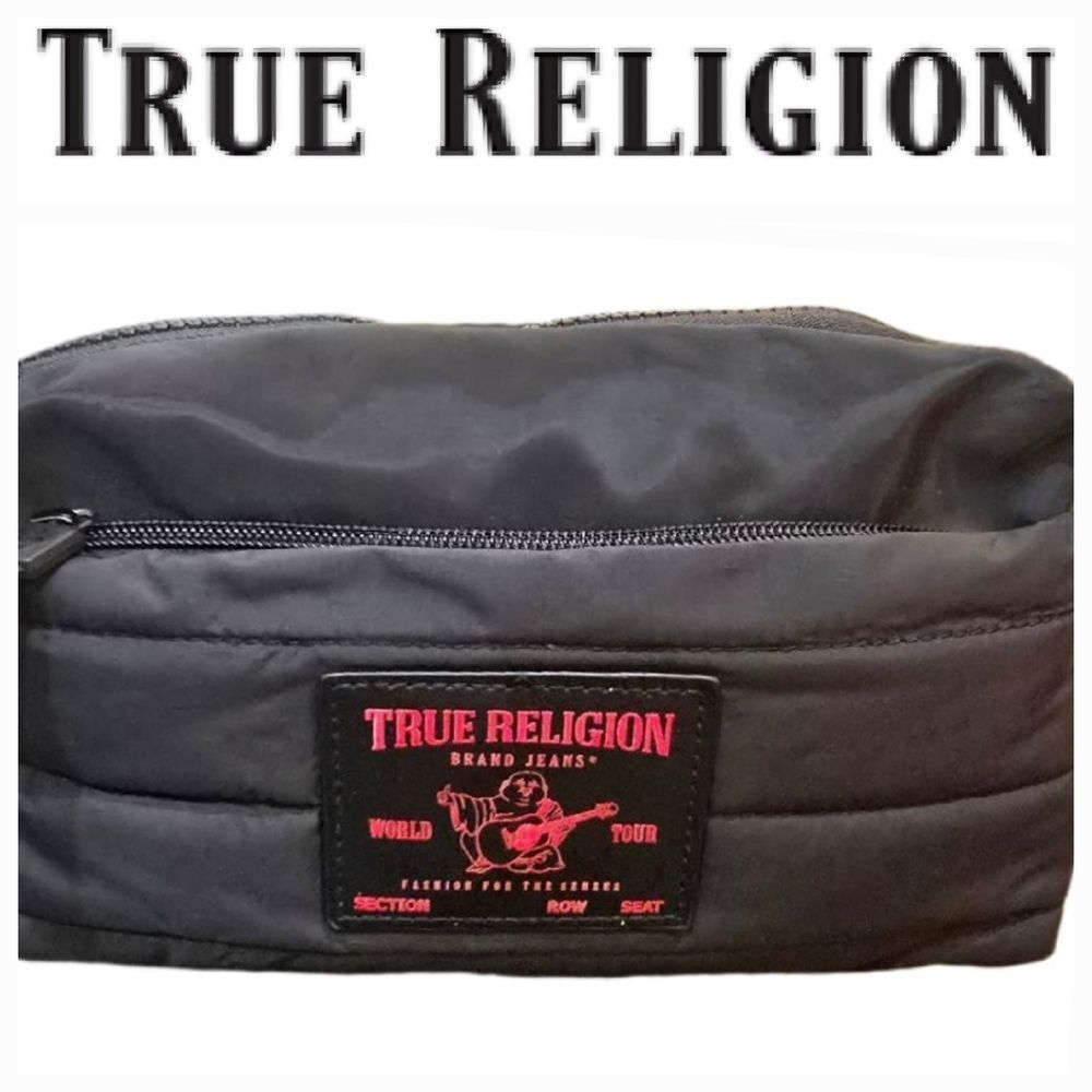 True Religion Whistler Red Trim World Tour Puffer Dopp Bag